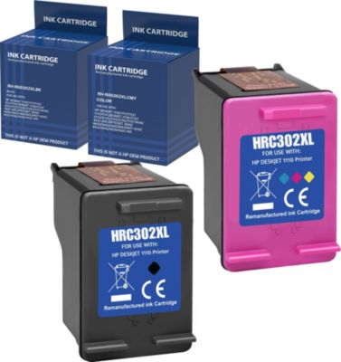 Cartouche d'encre PHONILLICO 302XL Noir Couleurs Pour HP Deskjet Envy