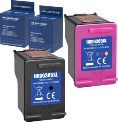 Cartouche d'encre PHONILLICO 305XL Noir Couleurs Pour HP Deskjet Envy