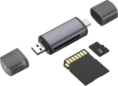 Adaptateur USB PHONILLICO Lecteur de carte SD Micro SD USB-C USB