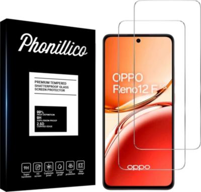 Protège écran PHONILLICO Oppo Reno 12 F 5G - Verre trempé x2 Protège écran PHONILLICO Oppo Reno 12 F 5G - Verre trempé x2