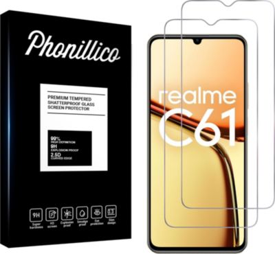 Protège écran PHONILLICO Realme C61 - Verre trempé x2