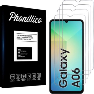 Protège écran PHONILLICO Samsung Galaxy A06 - Verre trempé x4 Protège écran PHONILLICO Samsung Galaxy A06 - Verre trempé x4