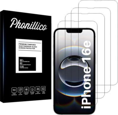 Protège écran PHONILLICO iPhone 16e - Verre trempé x4