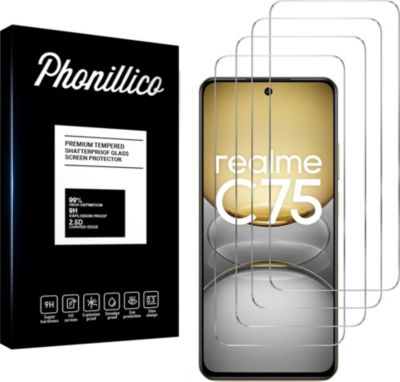 Protège écran PHONILLICO Realme C75 - Verre trempé x4 Protège écran PHONILLICO Realme C75 - Verre trempé x4