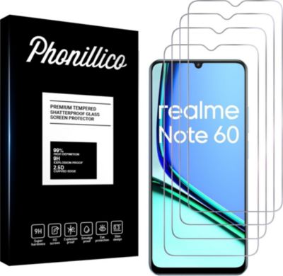 Protège écran PHONILLICO Realme Note 60 - Verre trempé x4