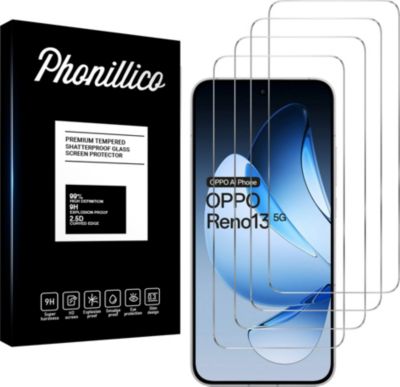 Protège écran PHONILLICO Oppo Reno 13 5G - Verre trempé x4 Protège écran PHONILLICO Oppo Reno 13 5G - Verre trempé x4