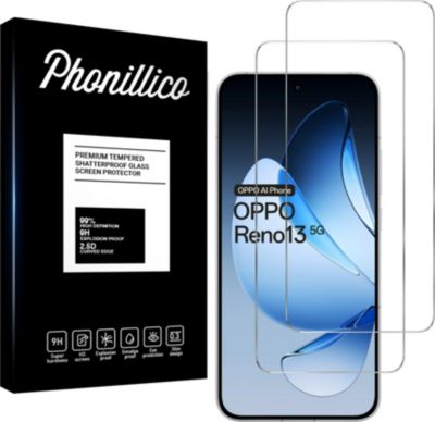 Protège écran PHONILLICO Oppo Reno 13 5G - Verre trempé x2 Protège écran PHONILLICO Oppo Reno 13 5G - Verre trempé x2