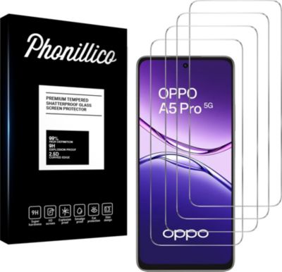 Protège écran PHONILLICO Oppo A5 Pro 5G - Verre trempé x4 Protège écran PHONILLICO Oppo A5 Pro 5G - Verre trempé x4