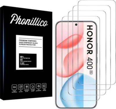 Protège écran PHONILLICO Honor 400 5G - Verre trempé x4