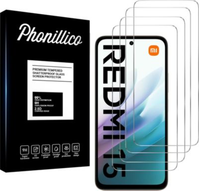 Protège écran PHONILLICO Xiaomi Redmi 15 - Verre trempé x4 Protège écran PHONILLICO Xiaomi Redmi 15 - Verre trempé x4