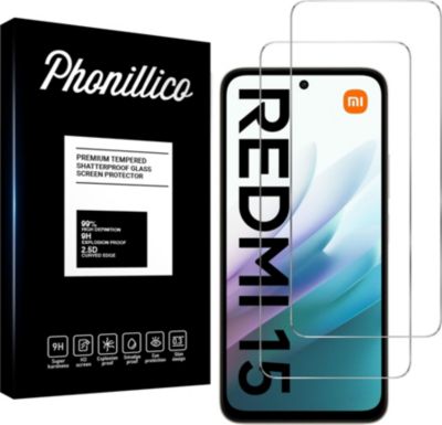 Protège écran PHONILLICO Xiaomi Redmi 15 - Verre trempé x2