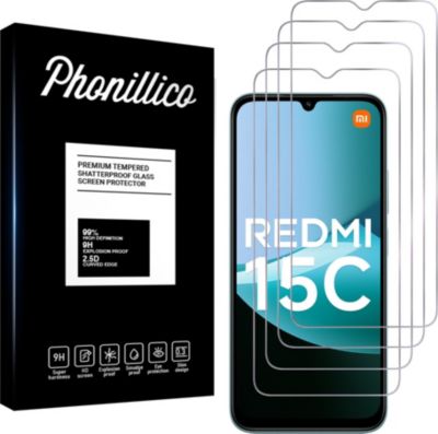 Protège écran PHONILLICO Xiaomi Redmi 15C 4G - Verre trempé x4