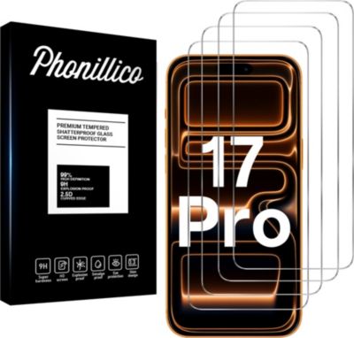 Protège écran PHONILLICO iPhone 17 PRO - Verre trempé x4 Protège écran PHONILLICO iPhone 17 PRO - Verre trempé x4