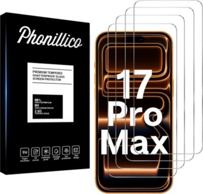 Protège écran PHONILLICO iPhone 17 PRO MAX - Verre trempé x4