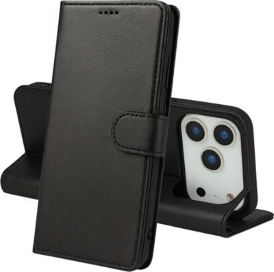 Coque PHONILLICO iPhone 17 PRO MAX - Etui Rabat Noir