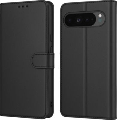 Coque PHONILLICO Google Pixel 10 Pro XL - Etui Rabat Noir