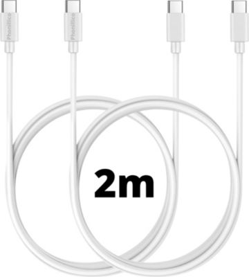 Câble USB C PHONILLICO pr Samsung Galaxy S26/S25 USBC Blanc 2m