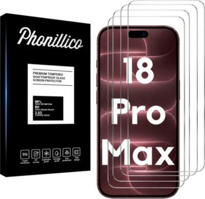 Protège écran PHONILLICO iPhone 18 Pro Max - Verre trempé x4