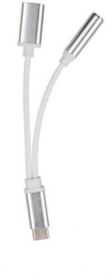 Câble USB C AMAHOUSSE Adaptateur USB-C audio + charge Blanc et