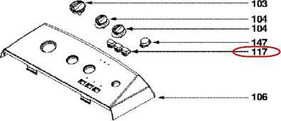 Bouton VEDETTE touche de commande blanche
