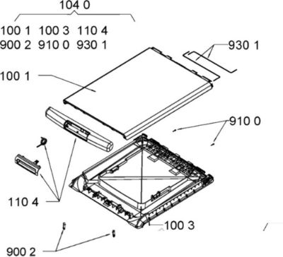 Couvercle WHIRLPOOL Couvercle (repère 1040) d'origine 481010