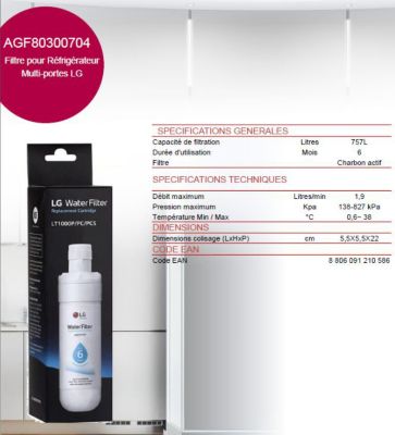 Filtre anticalcaire LG AGF80300704