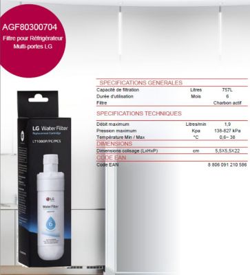 Filtre anticalcaire LG AGF80300704
