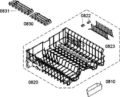 Panier BOSCH Panier inférieur (repère 820) d'origine Panier BOSCH Panier inférieur (repère 820) d'origine