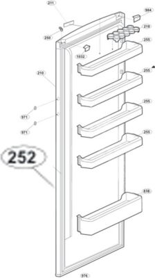 Joint de porte BEKO (repère 252) 4902423900 Joint de porte BEKO (repère 252) 4902423900