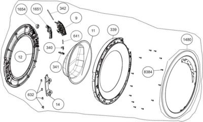 Hublot BEKO Porte hublot 2411100400