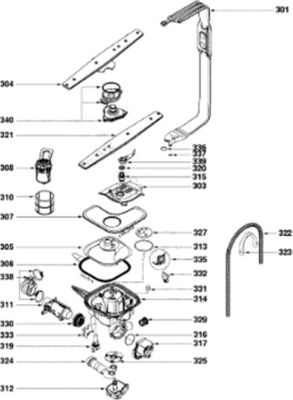 Bras de lavage DE DIETRICH Arrivée de hélice, bras (repère 301) 32X
