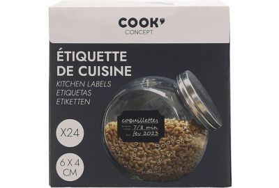 Etiquettes de cuisine COOK CONCEPT bocaux x24