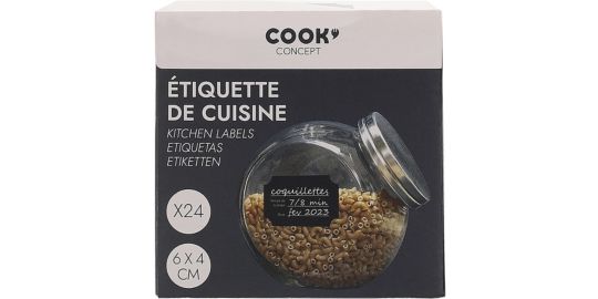 Etiquettes de cuisine COOK CONCEPT bocaux x24