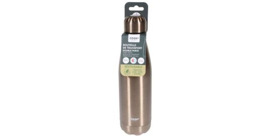Bouteille isotherme COOK CONCEPT de transport rose dore 500 ml