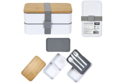 Lunch box COOK CONCEPT 2 niveaux avec bande élastique M12