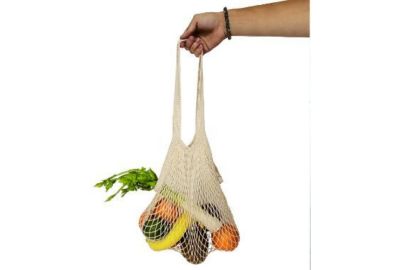 Sac filet ENTRE TEMPS a provision avec pochon coton 36 x 35 cm