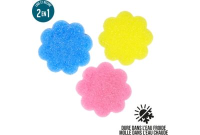 Eponge magique JE CHERCHE UNE IDEE EPONGE SCRUB FLEUR X3 M24