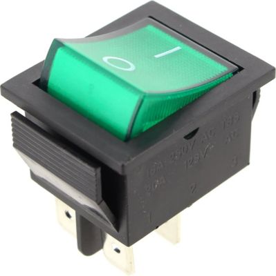 Interrupteur GÉNÉRIQUE Interrupteur marche/arret 4 cosses vert