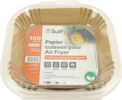 Plateau GÉNÉRIQUE Papier cuisson Air Fryer 16x16cm par 100