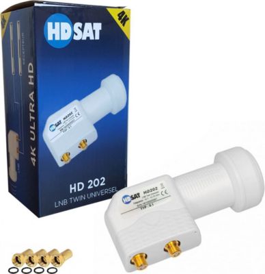 HDSAT Hdsat Hd202 Lnb Twin Full Hd 4k Tête Par