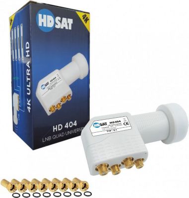 HDSAT Hdsat Hd404 Lnb Quad Full Hd 4k Tête Par