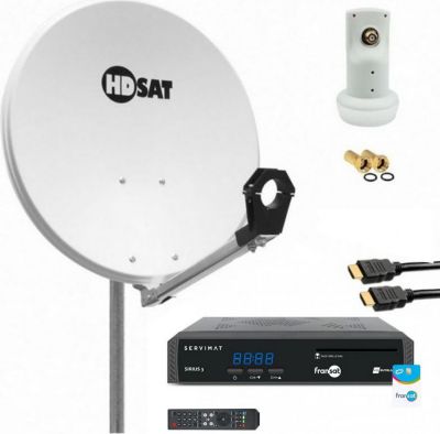 Antenne parabolique HDSAT Pack Hdsat Parabole Satellite Acier 60cm Antenne parabolique HDSAT Pack Hdsat Parabole Satellite Acier 60cm