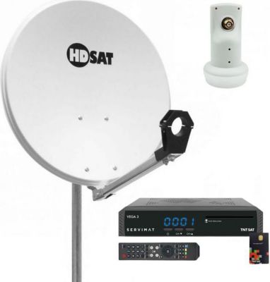 Antenne parabolique HDSAT Pack Hdsat Parabole Satellite Acier 65cm