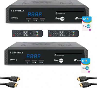 Décodeur satellite SERVIMAT Pack  2x Récepteurs Tv Satellite Hd + Ca