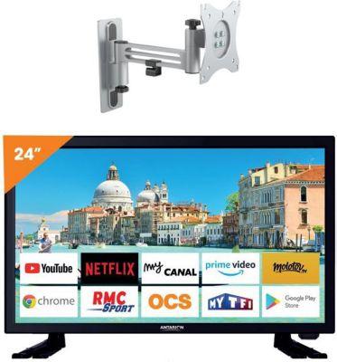 TV LED ANTARION Pack  Tv Led 24" 60cm Téléviseur Smart C