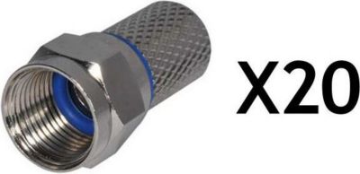 Fiche antenne TV SERVIMAT 20 Fiches F 7 Mm Haute Qualité à Visser