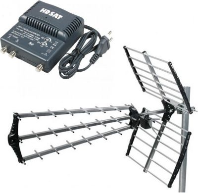 Antenne extérieure HDSAT Hdsat Antenne Tnt Trinappe Gain 18db + A Antenne extérieure HDSAT Hdsat Antenne Tnt Trinappe Gain 18db + A