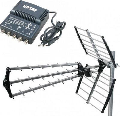 Antenne extérieure HDSAT Hdsat Antenne Tnt Trinappe Gain 18db + A