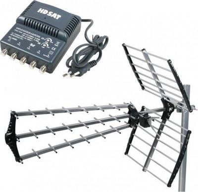 Antenne extérieure HDSAT Hdsat Antenne Tnt Trinappe Gain 18db + A