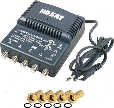 Amplificateur TV HDSAT Hdsat Amplificateur Tnt 4 Sorties Gain 2